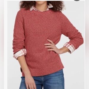 BARBOUR Shoreline knit woman coral oversized soft comfort classic sweater 14